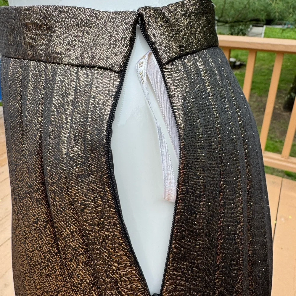 Kate Spade Metallic Pleated Skirt Evening Special Occasion Size 4 zipper entry